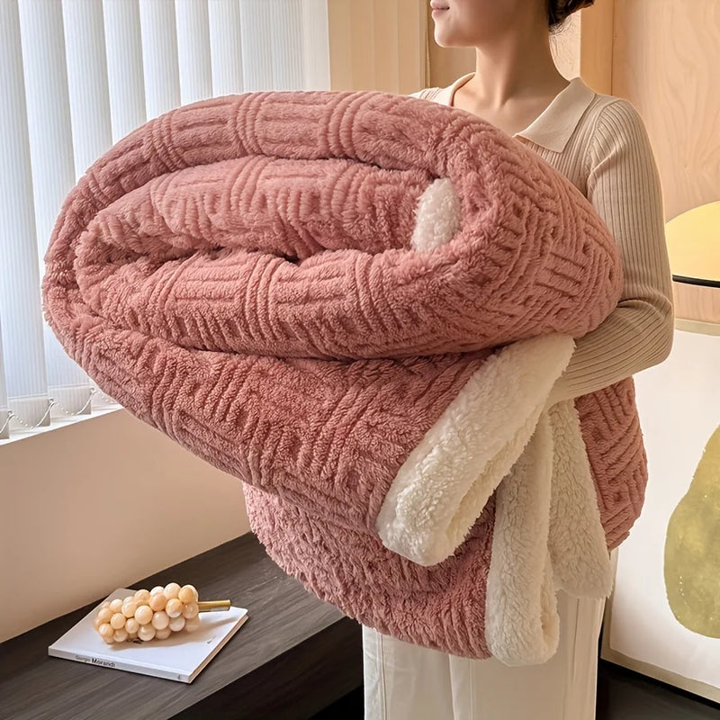 Manta Doble Deluxe Vintage – Toque de Felpa e Lã