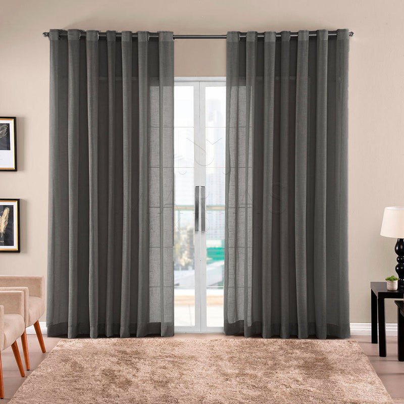 Cortina Gaze de Linho Sem Forro Para Janela Quarto e Sala