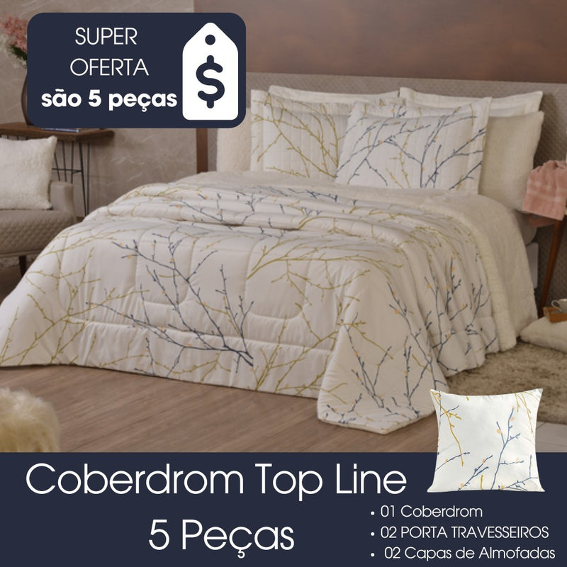 Kit Coberdrom Top Line King Dupla Face Fleece / Sherpa – 5 Peças