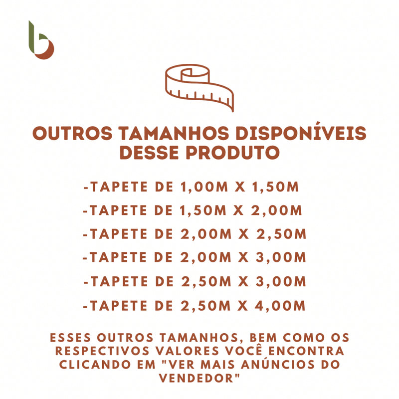 Tapete De Sala Grande 100% Algodão Confortável e Prático! Lavável à Máquina