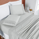 Jogo de Lençol 4 Peças Algodão 200 Fios Bordado Inglês