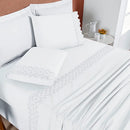 Jogo de Lençol 4 Peças Algodão 200 Fios Bordado Inglês