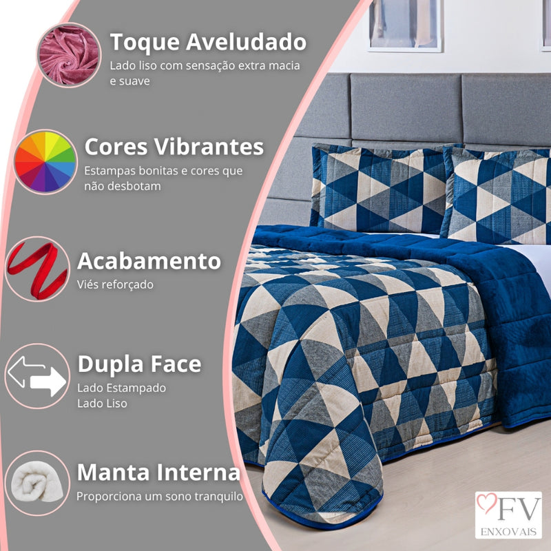 Kit Coberdrom – Dupla Face 400 Fios com Fronhas