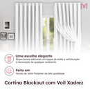 Cortina Blackout Tecido com Voil Xadrez