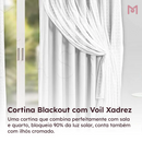 Cortina Blackout Tecido com Voil Xadrez