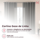 Cortina Gaze de Linho Sem Forro Para Janela Quarto e Sala