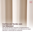 Cortina em Tecido com Voil 100% Blackout