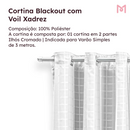 Cortina Blackout Tecido com Voil Xadrez