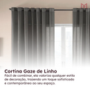 Cortina Gaze de Linho Sem Forro Para Janela Quarto e Sala