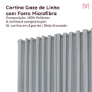 Cortina Gaze de Linho com Forro Microfibra Para Janela Quarto e Sala