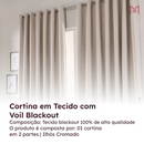 Cortina em Tecido com Voil 100% Blackout