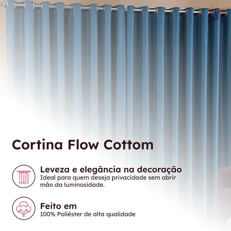 Cortina Flow Cottom Quarto e Sala
