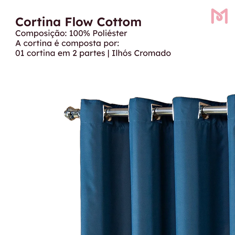 Cortina Flow Cottom Quarto e Sala