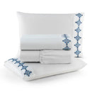 Jogo de Lençol 4 Peças Paris Percal 300 Fios Bordado Mosaic