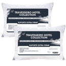 Kit 2 Travesseiro Extra Firme Hotel Collection Fibra Siliconada Premium
